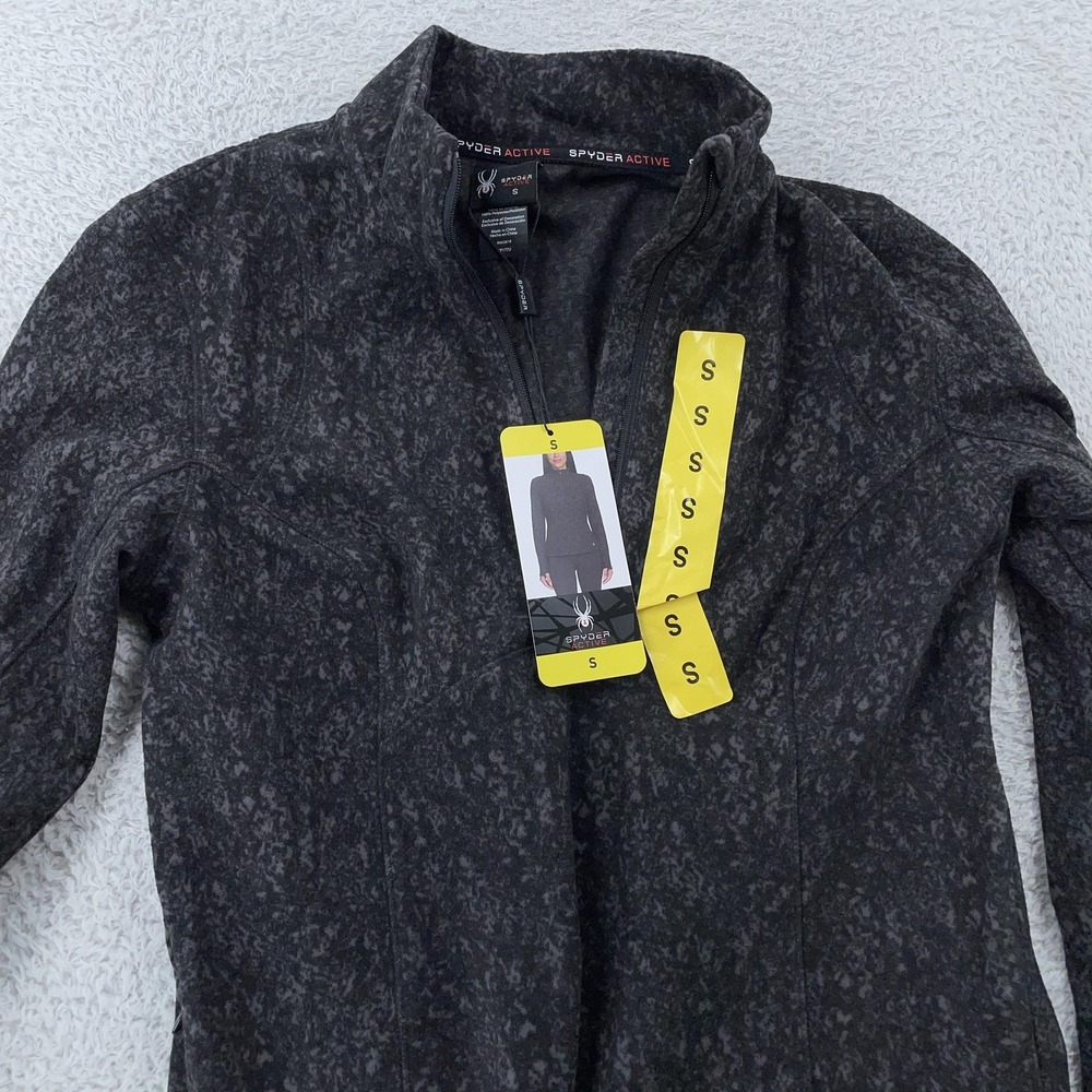 Spyder Active 1/4 Zip Fleece Pullover Sweater Womens S Black Heather Base Layer‎